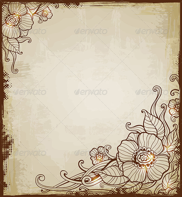 Vintage Background with Flowers