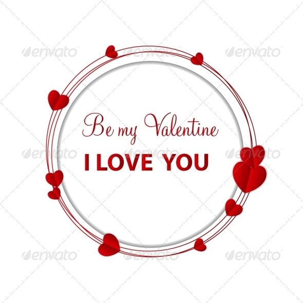 Happy Valentines Day Card with Heart. Vector Illustration