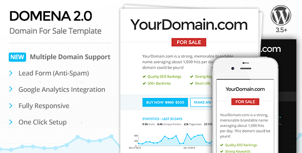 Domena 2.0 - Domain For Sale Template