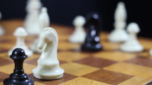 Videohive Whitehorse Overthrows The Black Rook On A Chessboard 19084849