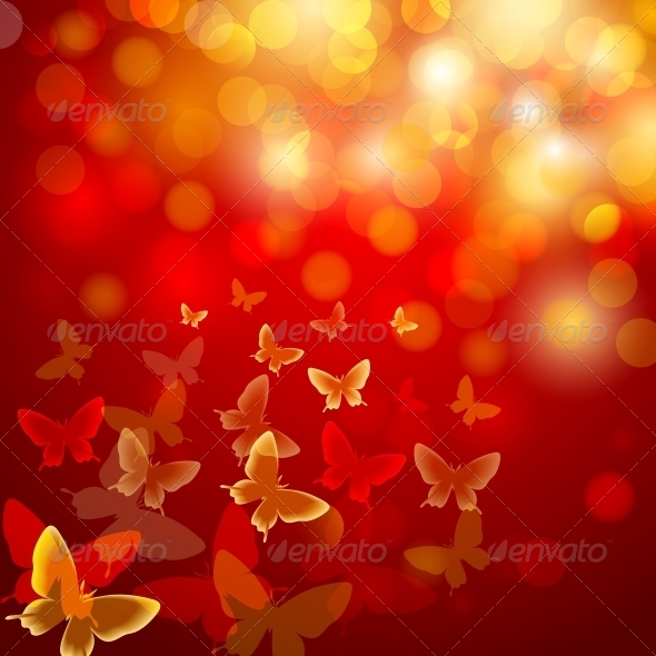 Abstract Colourful Background with Butterflies Abstract Colourful Background with Butterflies