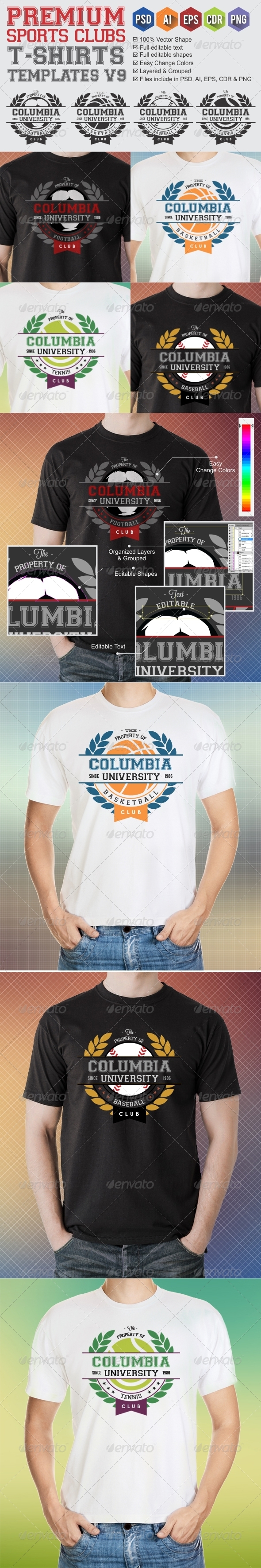Premium Sports Clubs T-Shirt Templates v9 Premium Sports Clubs T-Shirt Templates v9