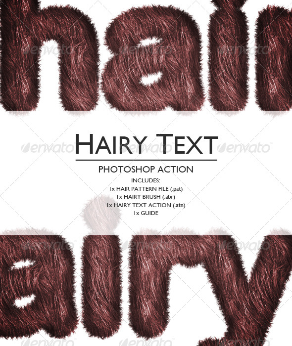 Hairy Photoshop Text Action - Text Effects Actions