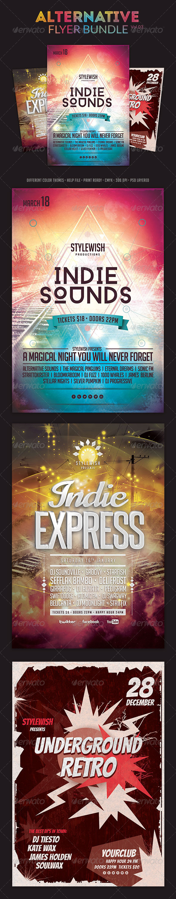 Alternative Flyer Bundle Vol.03 - Concerts Events
