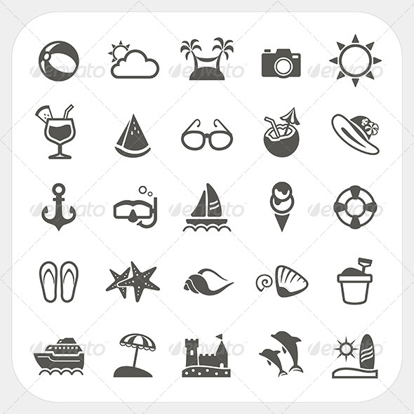 Summer Vacation Icons Set Summer Vacation Icons Set