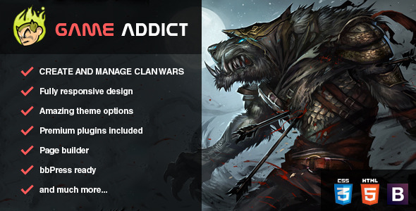 Game Addict - Clan War Gaming Theme - Technology WordPress