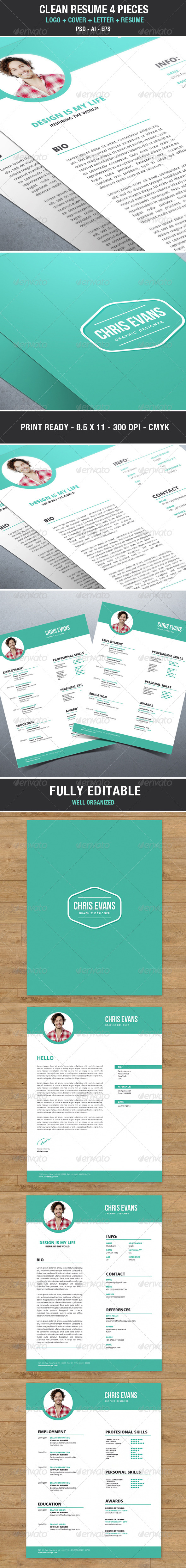 Clean Modern Resume Cv with Cover Letter Clean Modern Resume Cv with Cover Letter