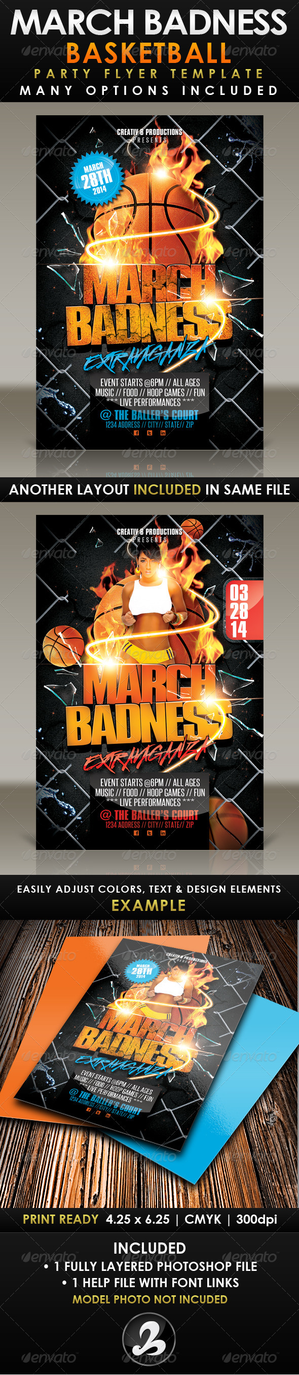 March Badness Basketball Party Flyer Template March Badness Basketball Party Flyer Template