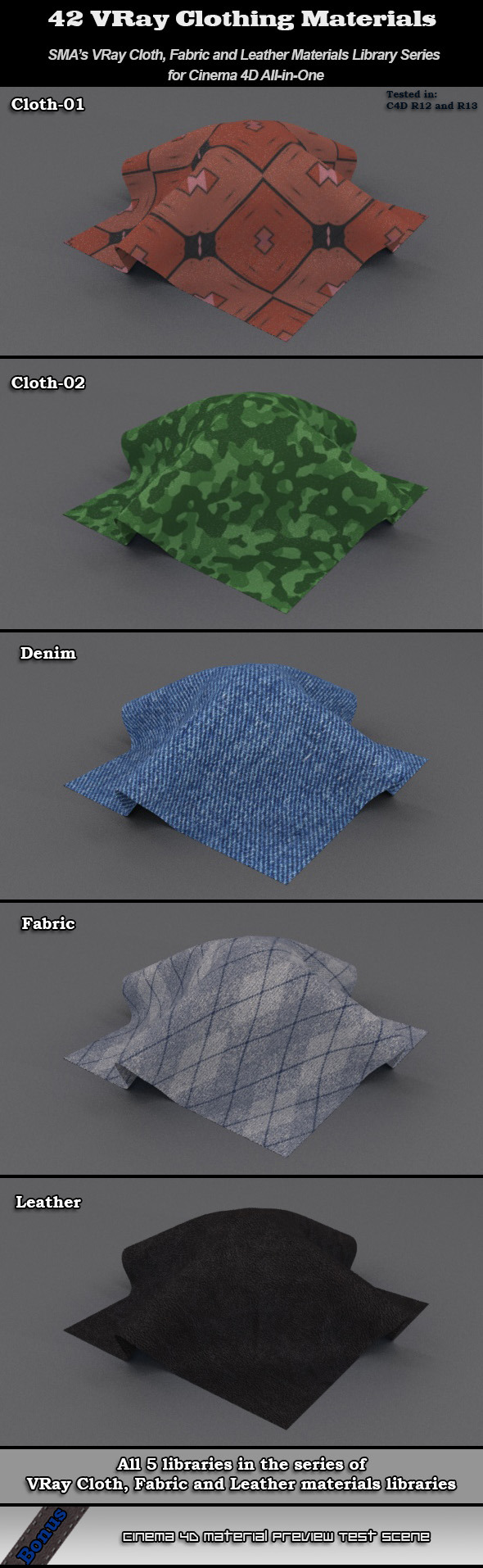 SMA's Vray Clothing Libraries AIO for Cinema 4D - 3DOcean Item for Sale