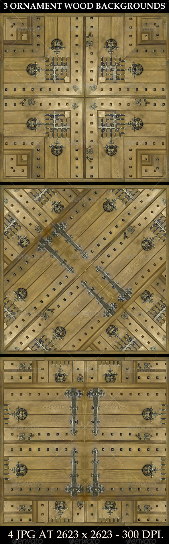 3 Ornament Wood Backgrounds 3 Ornament Wood Backgrounds