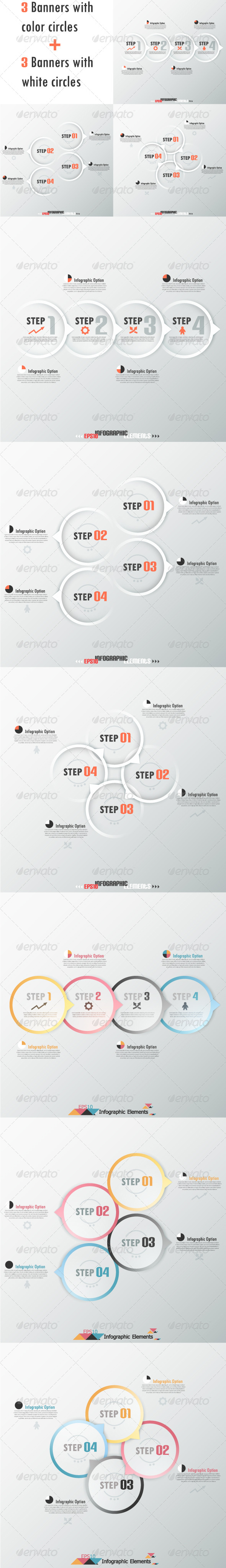GraphicRiver Set Of Six Modern Infographic Banners With Circles 6797892 GraphicRiver Set Of Six Modern Infographic Banners With Circles 6797892