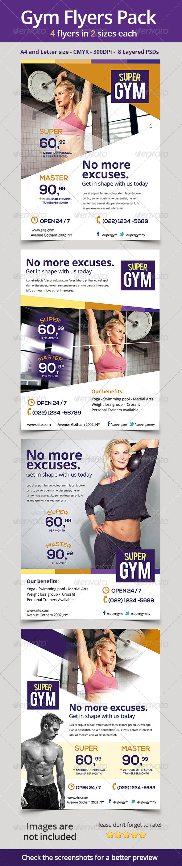 Gym / Fitness Flyers Pack