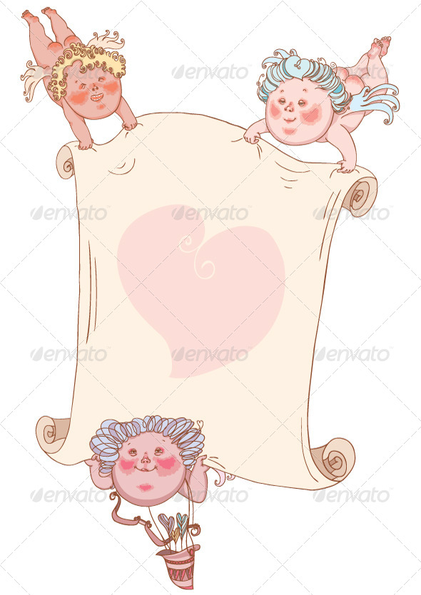 Cupids with Valentine Card