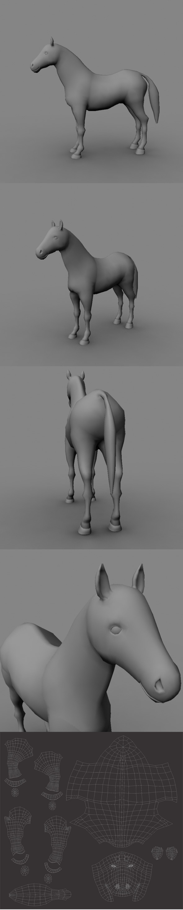 Low Poly Base Mesh Horse Low Poly Base Mesh Horse