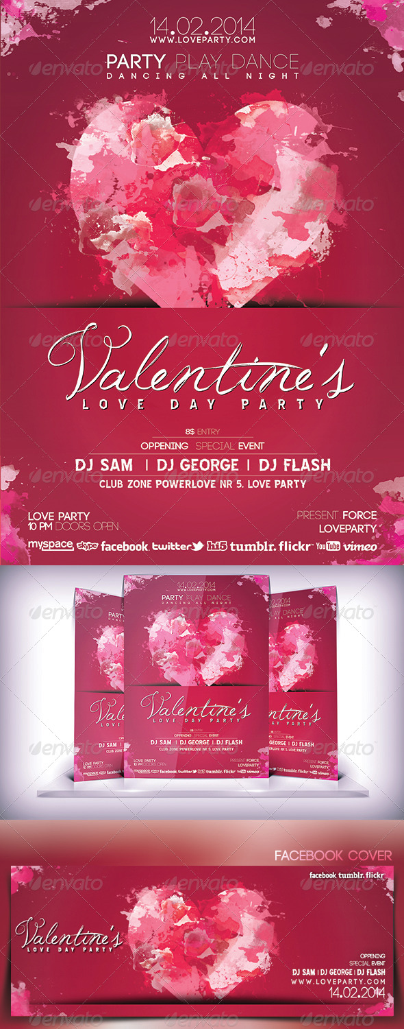 Valentines Love Day Party Flyer