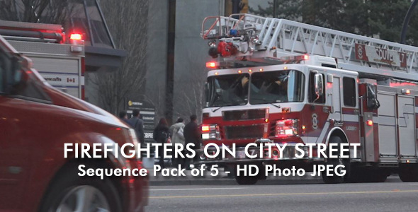 Firefighters On City Street 5-pack Firefighters On City Street 5-pack