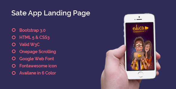 Sate App Landing Page - One Page