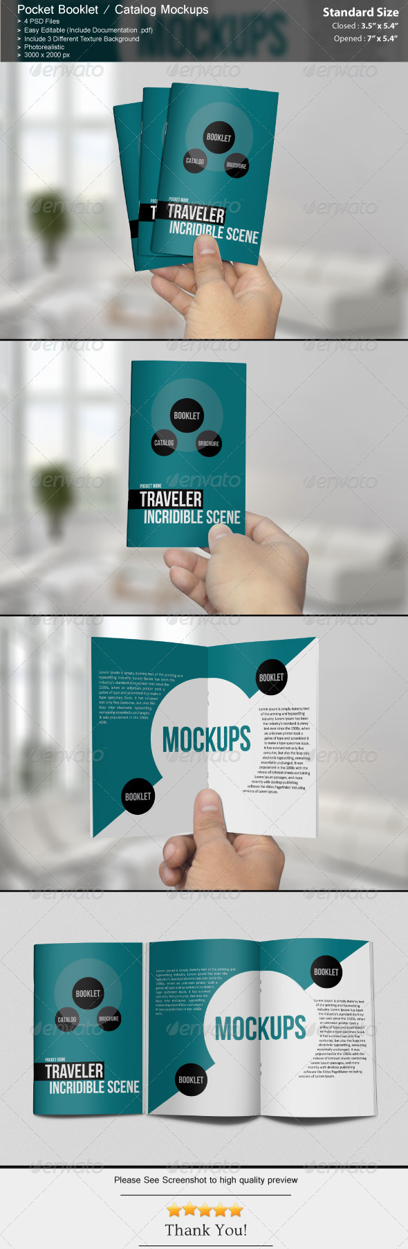 Pocket Booklet Catalog Mockups Pocket Booklet Catalog Mockups