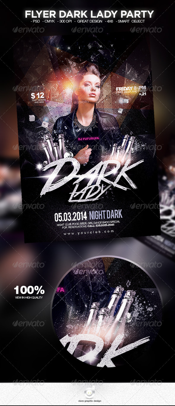 Flyer Dark Lady Party - Clubs & Parties Events