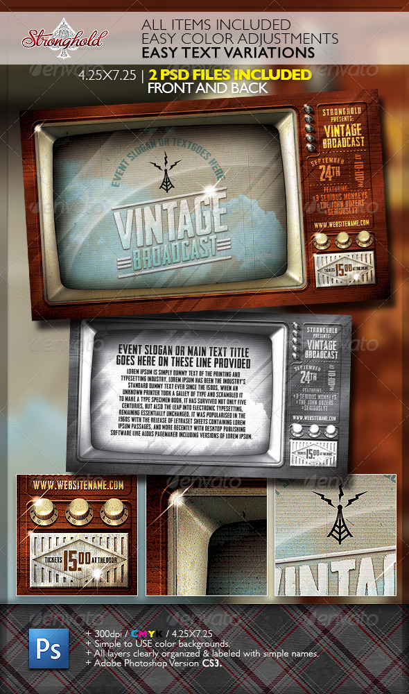 Vintage Television Broadcast Flyer Template GraphicRiver