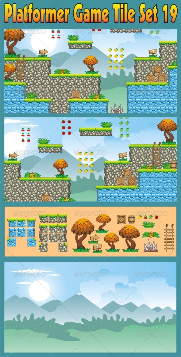 Platformer Game Tile Set 19 Platformer Game Tile Set 19