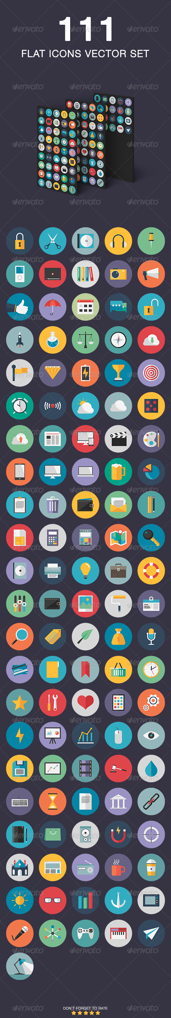 Flat Icons Vector Set - Web Icons