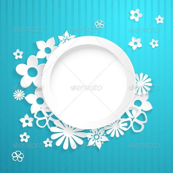 Background with Circle and Paper Flowers