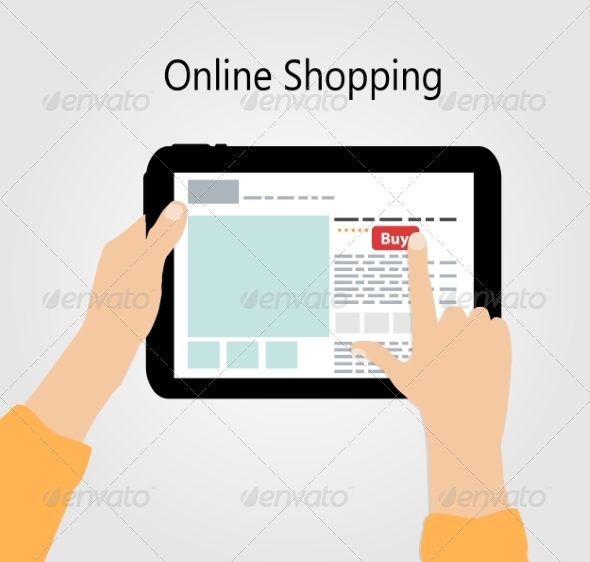 Online Shopping Flat Concept Illustration Online Shopping Flat Concept Illustration