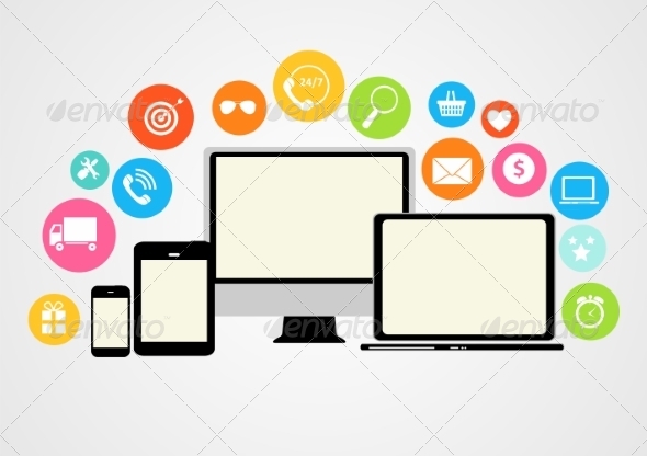 Cloud Computing Concept on Different Devices Cloud Computing Concept on Different Devices