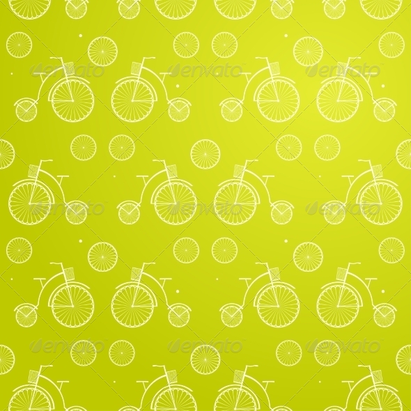 Vintage Bicycle Seamless Vector Background