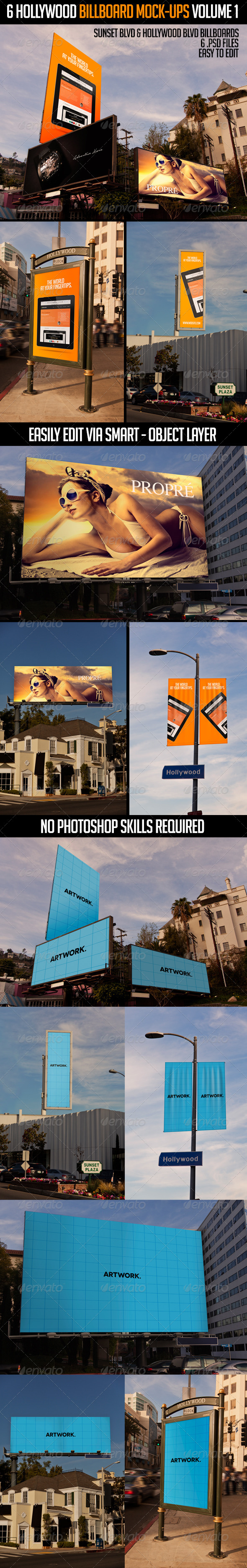 6 Hollywood Billboard Mock-Ups Volume 1 6 Hollywood Billboard Mock-Ups Volume 1