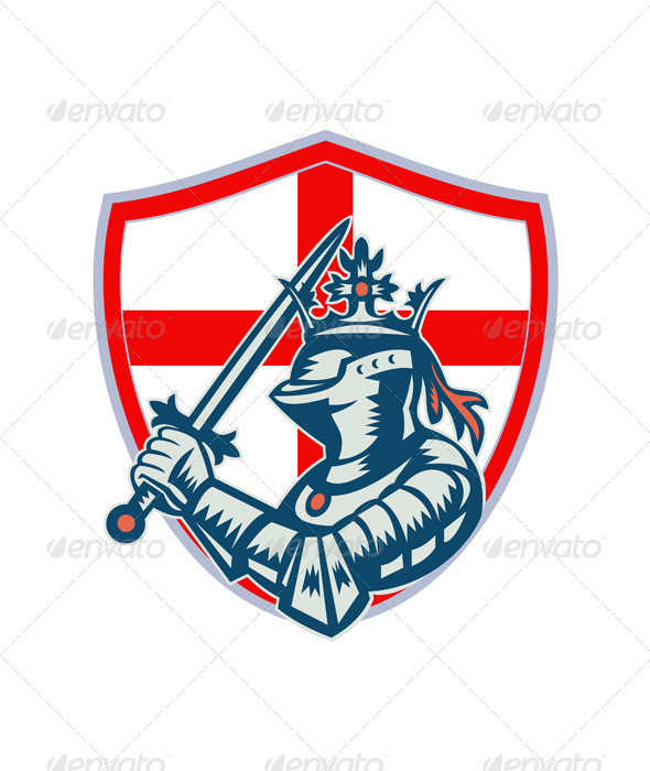 English Knight Full Armor With Sword Retro English Knight Full Armor With Sword Retro