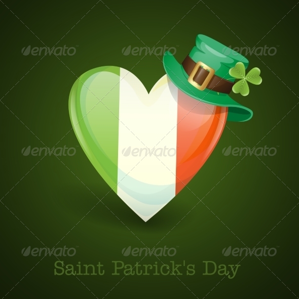 Irish Flag in the Shape of a Heart