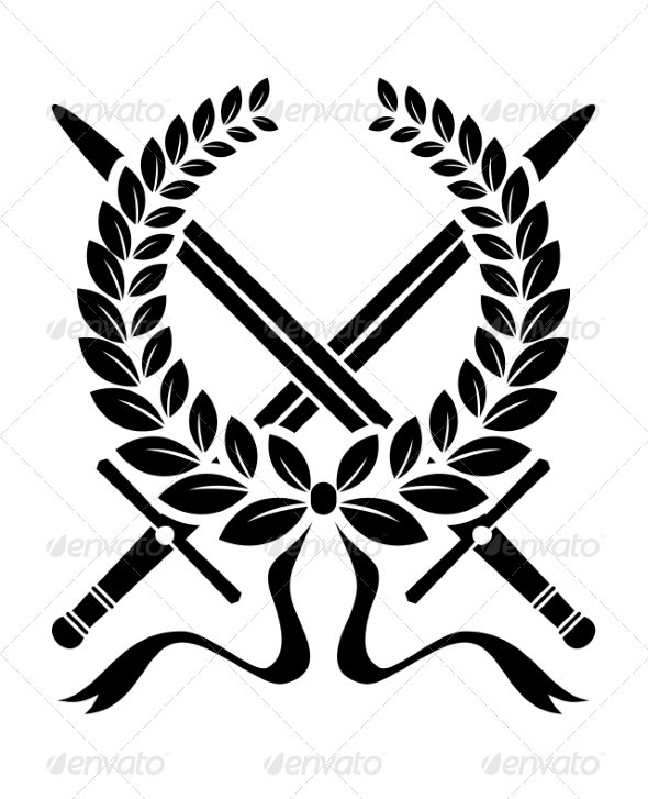 victory wreath with crossed swords graphicriver victory wreath with crossed swords graphicriver