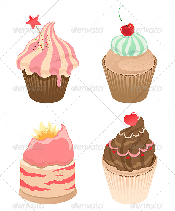 Set of Four Cupcakes Set of Four Cupcakes