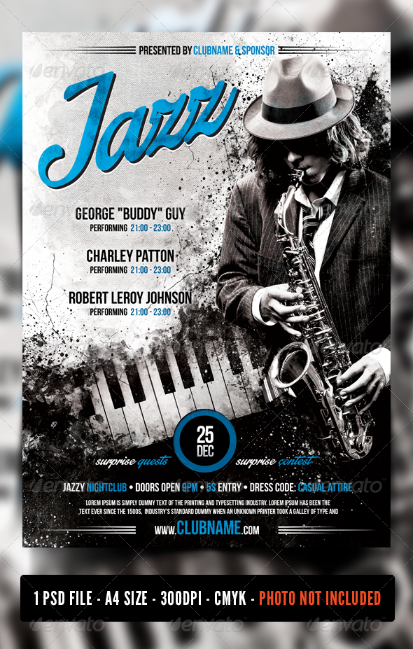 Jazz Blues Flyer Poster Jazz Blues Flyer Poster