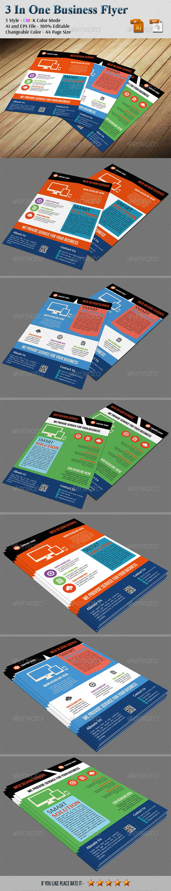 3 In One Business Flyer 3 In One Business Flyer