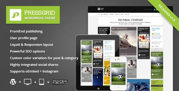 PressGrid - Frontend publishing & Multimedia Theme - News / Editorial Blog / Magazine