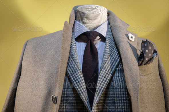 Beige Coat & Checkered Jacket