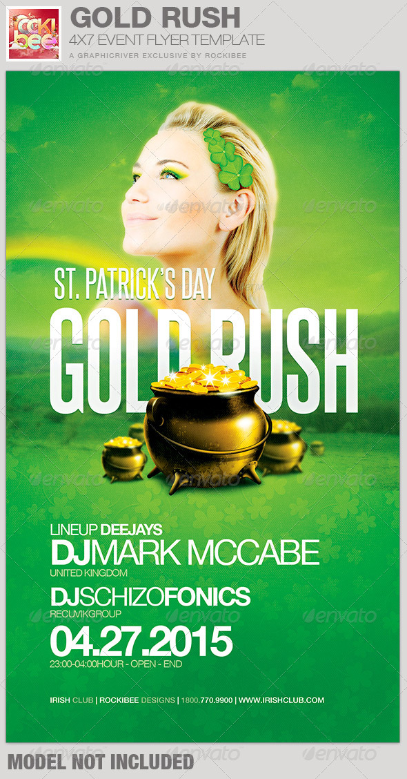 Saint Patrick S Day Gold Rush Event Flyer Template