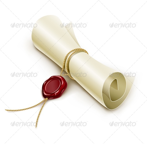 Scroll Paper with Seal of Sealing Wax Scroll Paper with Seal of Sealing Wax