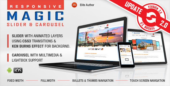 Magic Slider with layers & Carousel with LightBox Magic Slider with layers & Carousel with LightBox
