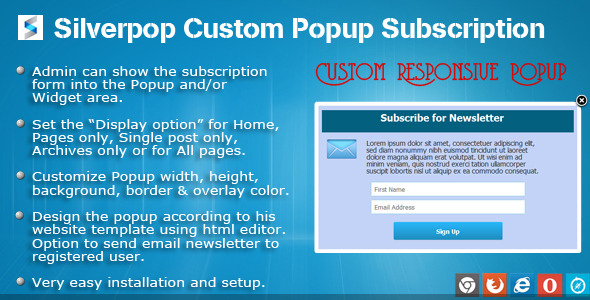 SilverPop Custom Popup Subscription for WordPress SilverPop Custom Popup Subscription for WordPress