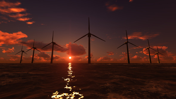 Offshore Wind Farm Sunset Offshore Wind Farm Sunset