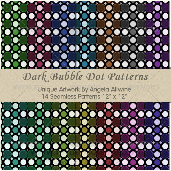 Dark Bubble Dots Pattern Set Dark Bubble Dots Pattern Set