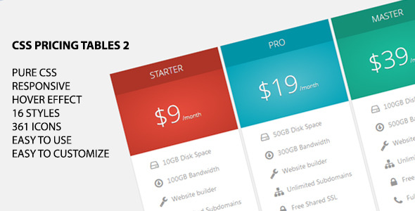 CSS Pricing Tables 2 - CodeCanyon Item for Sale