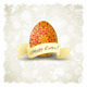 Grungy Easter Background with Decorated Egg