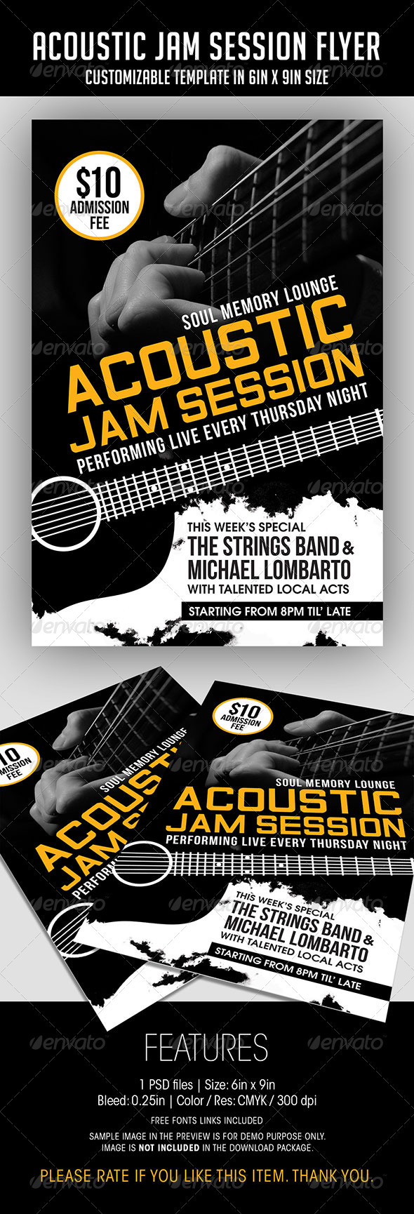 Acoustic Jam Session Flyer - Concerts Events