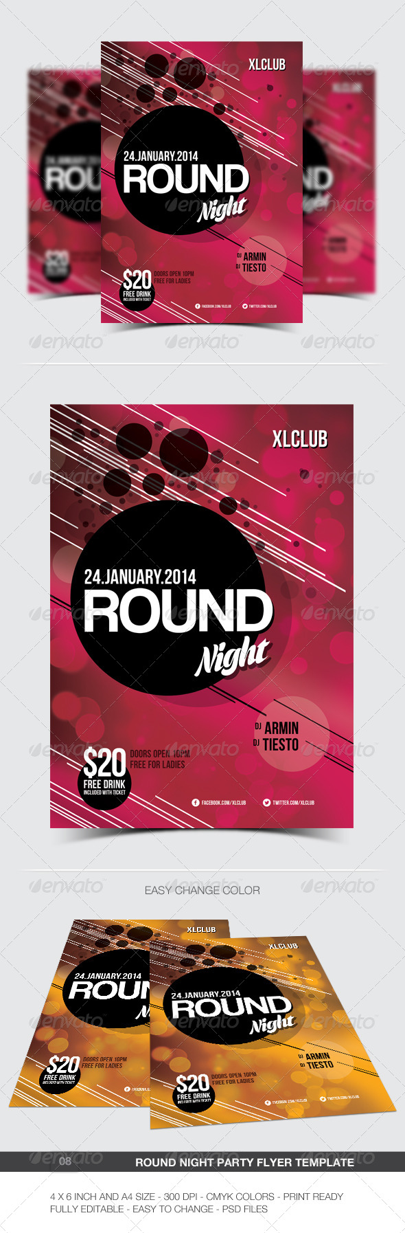 Round Night Party Flyer Poster 08 Round Night Party Flyer Poster 08