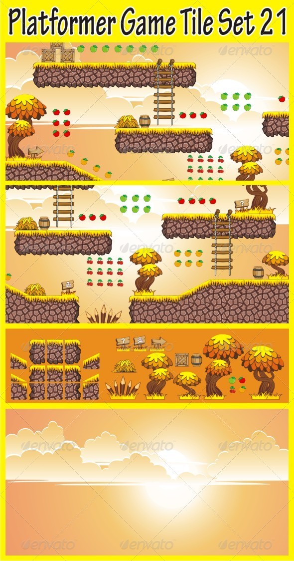 Platformer Game Tile Set 21 Platformer Game Tile Set 21